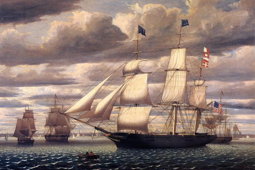 http://en.wikipedia.org/wiki/File:Clipper_Ship_Southern_Cross_Leaving_Boston_Harbor_1851.jpeg